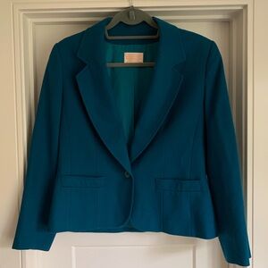 Vintage Pendleton 100% Wool Teal Blazer Size 8